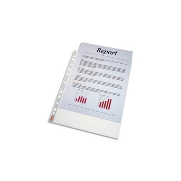Sachet de 100 pochettes perforées A4 polypropylène grainé 4.8/100e incolore ESSELTE