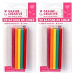 40 bâtonnets de colle pour pistolet à colle Ø 7 mm - Couleurs