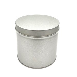 Boîte à thé ronde diamètre 10 cm fer blanc vernis alimentaire hauteur 10 cm