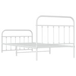 vidaXL Cadre de lit métal avec tête de lit/pied de lit blanc 100x200cm