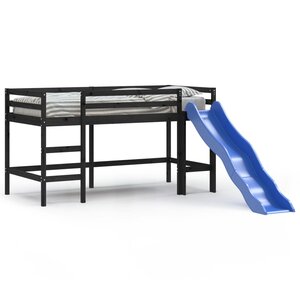 vidaXL Lit mezzanine enfants toboggan 90x200 cm bois pin massif