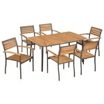 vidaXL Mobilier à dîner d'extérieur 7Pièces Bois d'acacia massif et acier