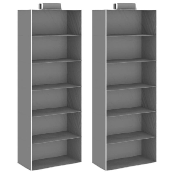 vidaXL Étagères suspendues de rangement 2 Pièces 6 niveaux Tissu