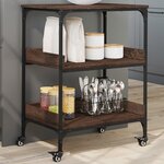 vidaXL Chariot de cuisine chêne marron 60x41x80 5 cm bois d'ingénierie