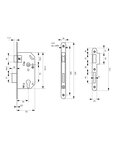THIRARD - Serrure encastrable Unimax CE NF QC à cylindre pour porte d'entrée  axe50mm  bouts ronds  têtière noire