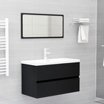 vidaXL Ensemble de meubles de salle de bain Noir Aggloméré