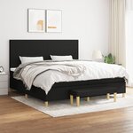vidaXL Sommier à lattes de lit avec matelas Noir 200x200 cm Tissu