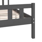 vidaXL Cadre de lit sans matelas gris bois massif 140x190 cm