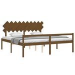 vidaXL Lit pour personne âgée et tête de lit 200x200 cm bois massif