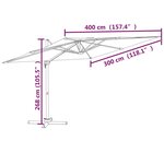 vidaXL Parasol cantilever à LED Terre cuite 400x300 cm