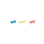 Boîte De 25 Épingles Push Pins - Hauteur De Pointe 7mm - 10mm De Diamètre - Assorties Translucide - Exacompta