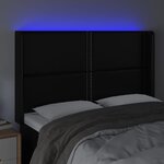 vidaXL Tête de lit à LED Noir 147x16x118/128 cm Similicuir