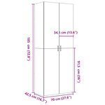 vidaXL Buffet haut chêne fumé 70x42 5x185 cm bois d'ingénierie