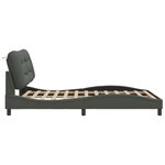 vidaXL Cadre de lit avec LED sans matelas gris foncé 120x200 cm tissu