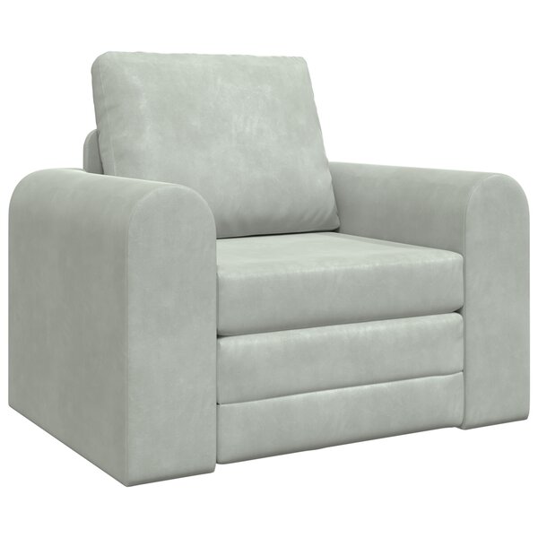 vidaXL Canapé Lit 2-en-1 Gris Clair 98x71x83 cm Velours