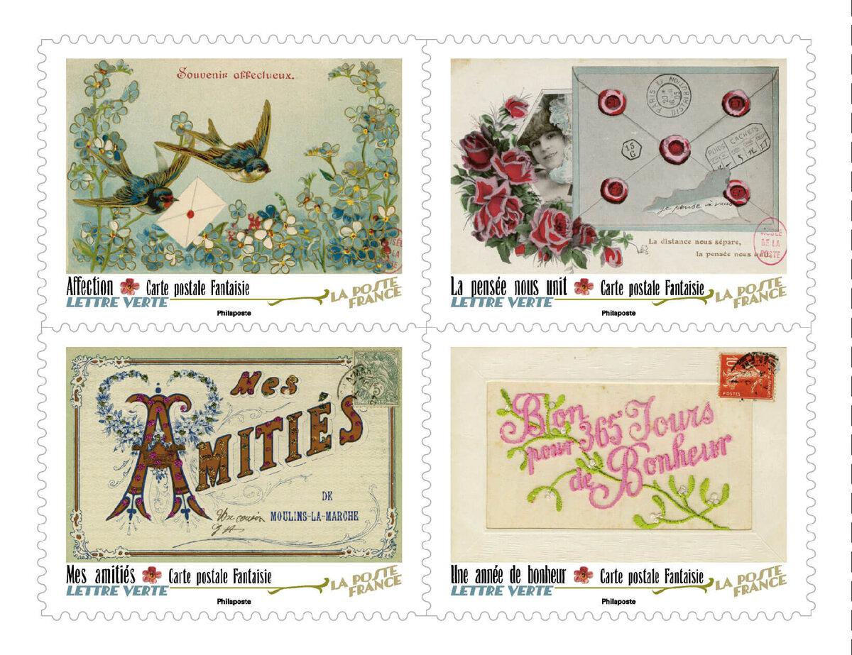 Carnet de 12 timbres - Vous avez 12 messages - Lettre Verte - La Poste