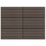 vidaXL Carreaux de terrasse 6 Pièces WPC 60x30 cm 1 08 m² Marron foncé