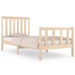 vidaXL Cadre de lit bois de pin massif 75x190 cm petit simple