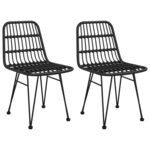 vidaXL Chaises de jardin lot de 2 Noir 48x62x84 cm Résine tressée