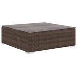 vidaXL Salon de jardin 5 Pièces avec coussins résine tressée marron
