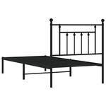 vidaXL Cadre de lit métal avec tête de lit noir 90x190 cm