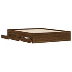 vidaXL Cadre de lit et tiroirs chêne marron 140x190 cm bois ingénierie