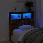 vidaXL Armoire tête de lit avec LED chêne fumé 100x17x102 cm
