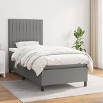 vidaXL Sommier à lattes de lit et matelas Gris foncé 90x190 cm Tissu