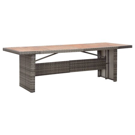 vidaXL Table de jardin 240x90x74 cm Résine tressée et bois d'acacia