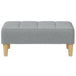 vidaXL Canapé-lit à 2 places avec repose-pied gris clair tissu