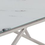 vidaXL Table basse argenté acier inoxydable et verre trempé