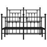 vidaXL Cadre de lit métal sans matelas avec pied de lit noir 120x190cm