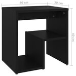 vidaXL Tables de chevet 2 Pièces noir 40x30x40 cm bois d'ingénierie