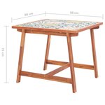 Vidaxl table à dîner de jardin 88x88x75 cm bois d'acacia et carreaux