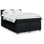 vidaXL Sommier à lattes de lit avec matelas Noir 140x190 cm Tissu