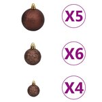 vidaXL Arbre de Noël artificiel pré-éclairé et boules doré 150 cm PET