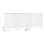vidaXL Meubles TV 2 Pièces Blanc 107x35x37 cm Aggloméré