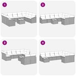 vidaXL Ensemble de canapé de jardin 10 pièces avec coussins Gris Poly Rotin