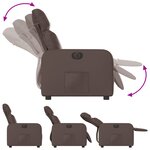 vidaXL Fauteuil inclinable électrique Marron Similicuir