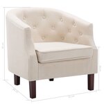 vidaXL Fauteuil beige tissu
