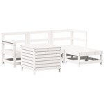 vidaXL Salon de jardin 5 Pièces blanc bois massif de pin