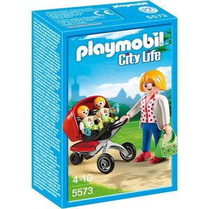 Playmobil 5573 - city life - maman avec jumeaux et landau