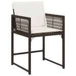 vidaXL Chaises de jardin avec coussins lot de 4 marron résine tressée