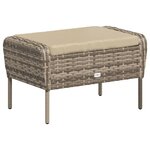 vidaXL Chaise de jardin avec tabouret marron clair résine tressée