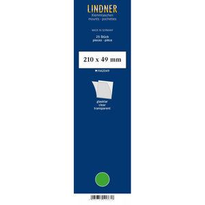 Bandes simple soudure 210 x 49 mm pour timbres-poste. Fond - Transparent