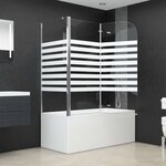 vidaXL Enclos de bain 120x68x130 cm verre trempé rayures