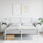 vidaXL Tables de chevet 2 Pièces blanc 36x39x68 cm acier laminé à froid