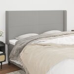 vidaXL Tête de lit avec oreilles Gris clair 203x16x118/128 cm Tissu