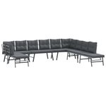 vidaXL Ensemble de bancs de jardin avec coussins 7 Pièces noir
