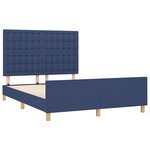 vidaXL Cadre de lit avec tête de lit Bleu 140x190 cm Tissu